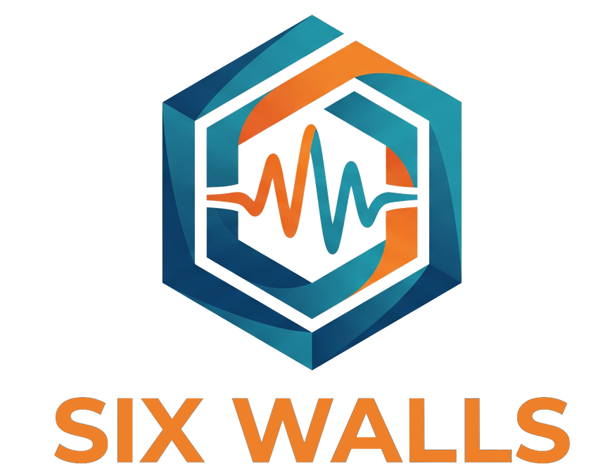 Six Walls logo with wordmark